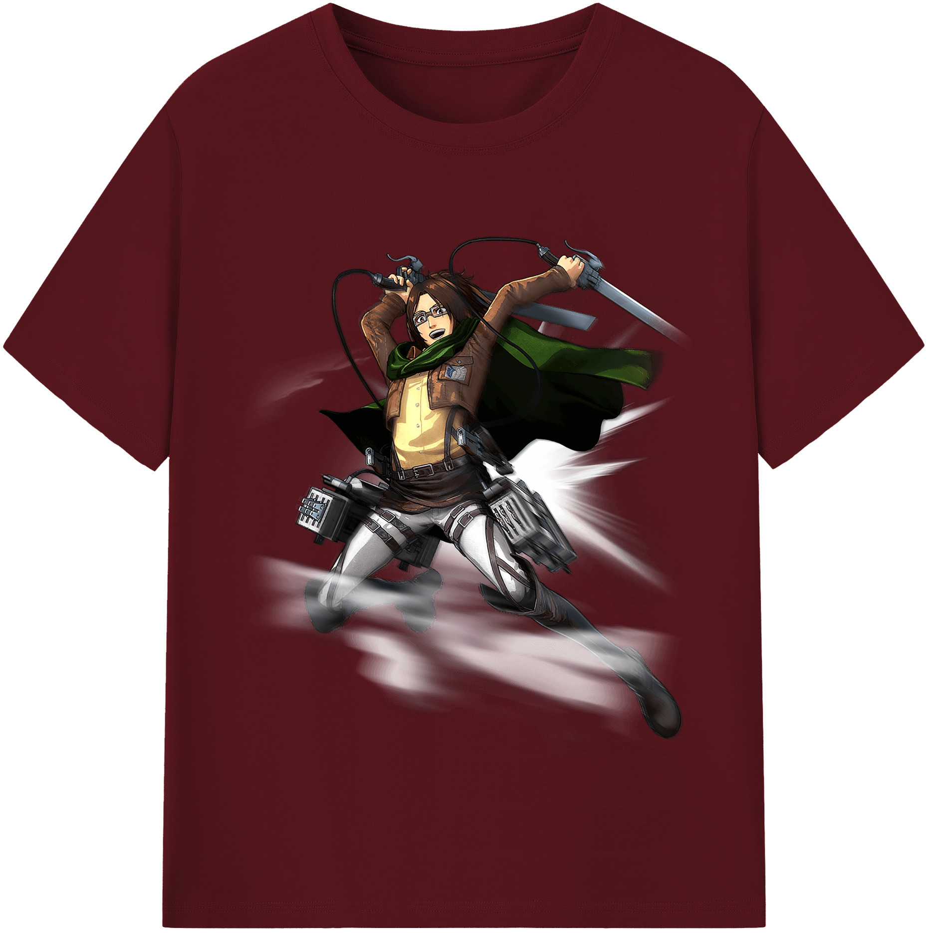 （画像用） 進撃の巨人 ハンジ·ゾエ Attack on Titan Hanji Zoe 綿100％半袖Tシャツ（フロントプリント）